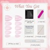 Flash Cat Eye Press-On Nails - 24Pcs Almond Glitter Pink