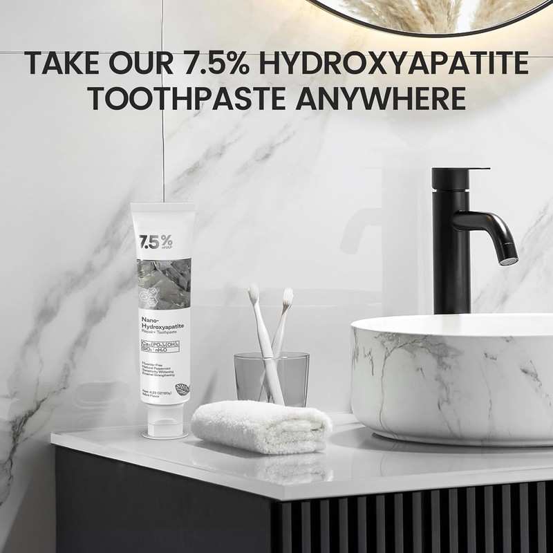 7.5% Nano Hydroxyapatite Toothpaste Helps Remineralize, (2 PCS)