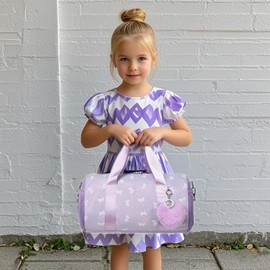 Jumpopack Ballet Bag Children's Sports Bag Girls Children's Bag Children's Handbag Ballet Bag Dance Bag with Wet Compartment, Purple butterfly