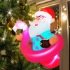Lunmon 4 FT Christmas Window Inflatable Blow Up Hawaiian Santa