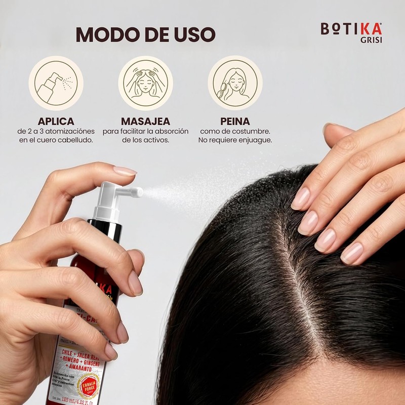Botika Grisi - Serum Anti-Caída con Nanotecnología, Chile, Ginseng, 125