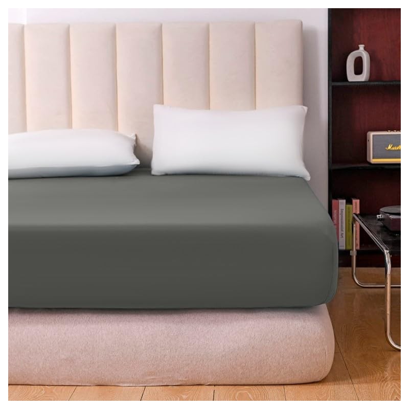 Prime Linens Extra Deep 30Cm Plain Fitted Sheet, Elastic Pocket