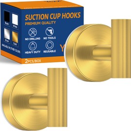 Ycxz Suction Cup Hooks for Shower,Heavy Duty No-Drill Shower Hooks for Inside Shower,Towel Hooks for Bathroom, Kitchen, Glass Door, Mirror,Tile
