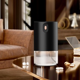 JUANANIUG Waterless Essential Oil Diffuser Portable: Rechargable Aromatherapy Diffuser for Car and Home - Auto Start/Stop Function - 4 Concentration Adjustments and Timers (Black)