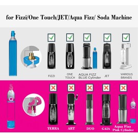 60in CGA320 Co2 Tank adapter directly to the soda machine, Adapter for TR21-4 Soda Water Machine Compatible with Fizzi/One Touch/JET/Aqua Fizz/Soda Maker (with Pressure Gauge)