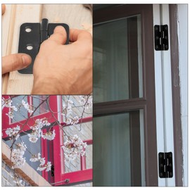 JJWNMLL Hinges 12 pcs - 2 inch Hinges for Wood Black Door Hinges with 74 pcs Hinge Screws for Home Furniture Hardware Cabinet Closet Door Drawer Wood Box