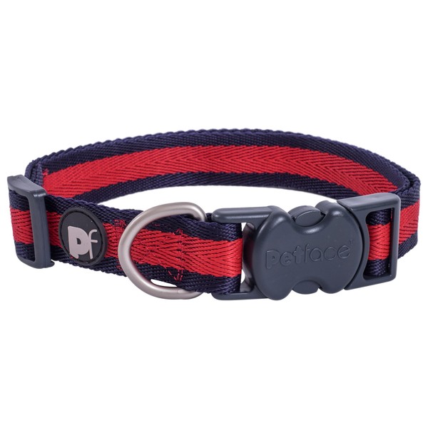 Petface Scarlet Stripe Pattern Dog Collar, Medium