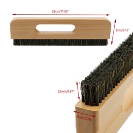 KUMGROT Wall Paper Removal Supplies Wallpaper Smoothing Brush Wallpaper Paste Brush Wallpaper Hanging Tool 4-Row Horse Hair Brush with Wood Handle for Tile Grout Cleaning Scrubbing (W03)