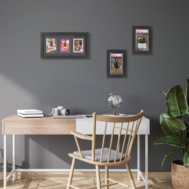 Hodeframe Sports Card Display Frame,Grading Card Display Case for 3 Standard Cards,Baseball Card Display Box,Wall Mounted Display Case for Sports Cards(for Standard Trading Card)