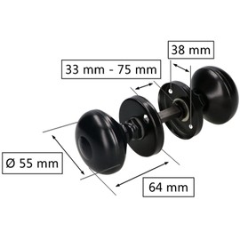 KOTARBAU® Black Rotating Door Knob. Ideal Equipment for Garage Side Doors in Residential and Commercial Premises