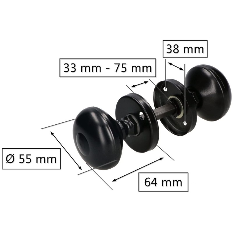 KOTARBAU® Black Rotating Door Knob. Ideal Equipment for Garage Side