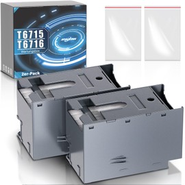 T6715 Maintenance Box (C13T671500) Compatible with Epson Workforce WF-4720DWF WF-4725DWF WF-4730DTWF WF-4740DTWF WF-4825DWF, T6716 ​​Maintenance Box (C13T671600) for WF-C5710DWF (2-pack