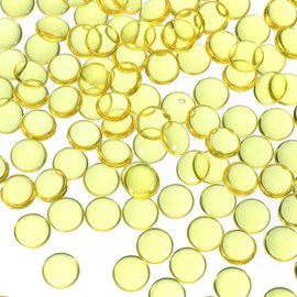 PATIKIL 1,1LB Flache Glasmurmeln, 15mm (0,59") Mini Acrylsteine für Vasenfüller, Glasperlen, Aquarium-Tischstreuung, Heimdekoration DIY-Basteln, Gelb