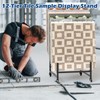 WYJREES 12-Tier Tile Display Rack, Rolling Tile Display Stand for
