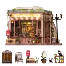 Wondyland Book Nook Kit - DIY Miniature House Diorama Dollhouse Kit, Booknook Tiny House Bookshelf Decor 3D Wooden Puzzle, Gifts for Adults, Teens, and Family(Café des Deux Moulins)