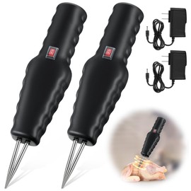 Saillong 2 Pack Handheld Chicken Plucker, Electric Quick Poultry Plucker Machine for Removing The Pin Feathers, Portable Rechargeable Waterproof Feather Plucker for Chicken Duck Goose Bird (Black)