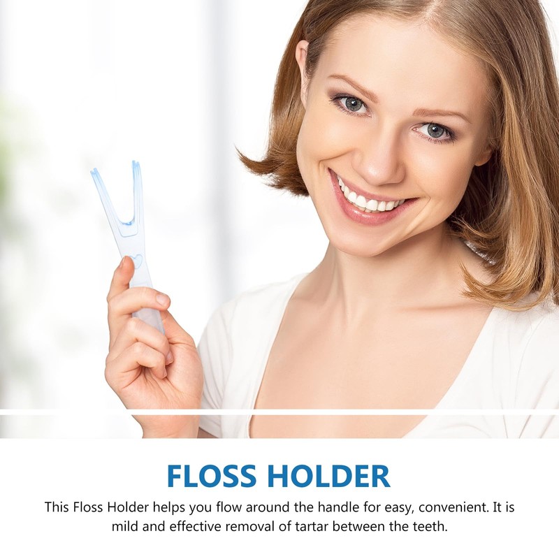 Healifty Dental Floss Holder Rack with Built-in Spool Compact 4.33X1.18X0.51In