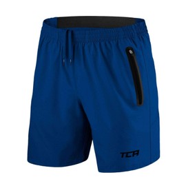 TCA Elite Tech Running Shorts Men's with Zip Pockets, blue, m