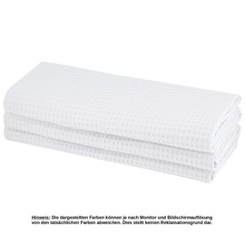 9x Tea Towel 100% Cotton Waffle Pique White