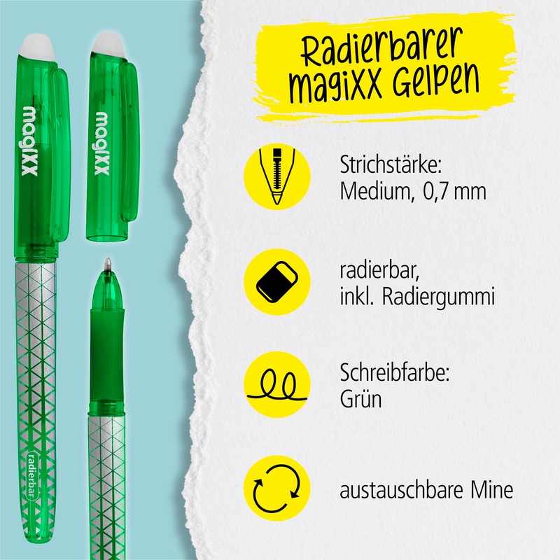 Online MagiXX Gel Pen Green with 0.7 mm Line Width,