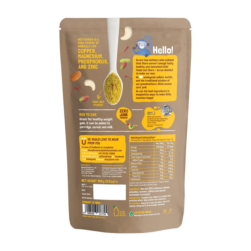 Slurrp Farm 100% Natural Nut Powder, 100 G