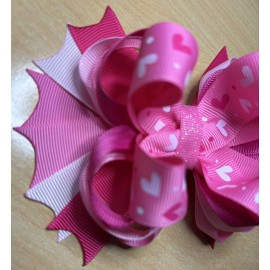 Unbranded Pink Valentines Heart Hair Bow