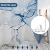 AWERT No Hook Shower Curtain with Snap in Liner Blue