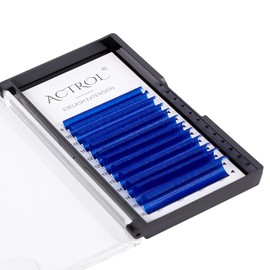 Colored Eyelash Extensions Easy Fan Blue 9-16mm Mixed D Curl Easy Fanning 0.07mm Self Premade Volume Lash Supplies