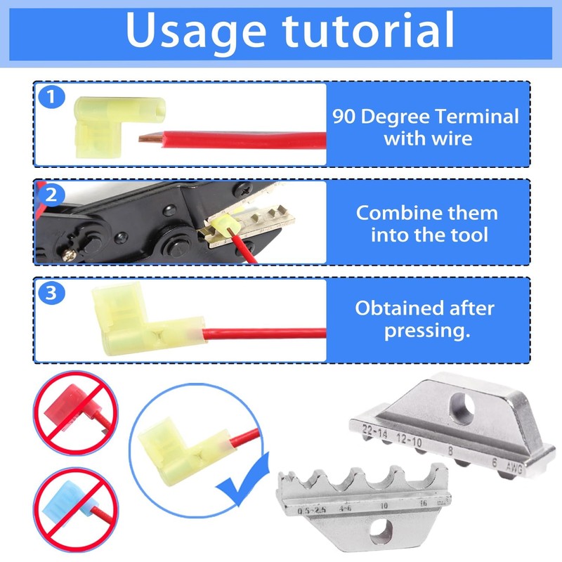 aikoolwer Nylon Spade Connector Right Angle Kit 90 Degree Terminal