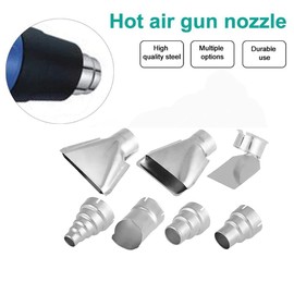 ASHATA Set of 7 Heat Gun Nozzle Set 35-40 mm Stainless Steel Heat Gun Nozzle Kit for 1500-2000 Watt Hot Air Soldering Station Repair Tool