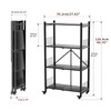 KWRRI 4-Tier Metal Foldable Shelf Shelving Rack Organizer on Rolling