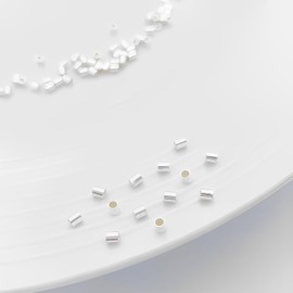 30 Pcs Crimp Beads for Jewelry Making - S925 Sterling Silver Crimping Beads, 2 mm Crimp Tube Beads for DIY Earrings Bracelet Necklace Jewelry Making and Crafting