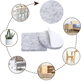 Felt Furniture Pads -216 Pcs Furniture Pads Hardwoods Floors Self Adhesiv, Cuttable Felt Chair Pads Anti Scratch Floor Protectors for Furniture Feet Chair Legs Furniture Felt Pads Gray