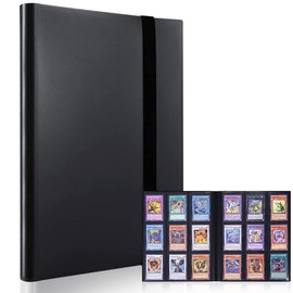 Card File, Card Binder, Sticker File, 9 Pockets, Holds 360 Sheets, PP Material, Elastic Bandage Binding, Card Sheets, Collects Other Game Cards (9 Pockets, Black)