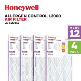 Honeywell 20x20x1 MERV 12 Electrostatic Pleated HVAC AC Furnace Air Filter (4-Pack) | Replacement Filter for Home Use | Made in USA
