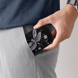 Nittanovaca Dragonfly Printed Flash Drive Case Small Floral Printed USB Organizer USB Holder Storage Bag for Men, Portable Electronic Accessories Bag with 10 Slots