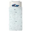 Ikea Upptag Duvet Cover and Pillowcase Waves Boats Pattern Blue
