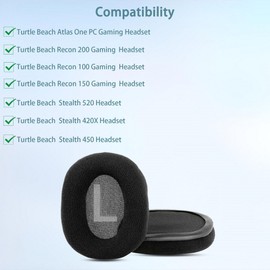 HAIZEEN Ear Pads Compatible with Turtle Beach Atlas One PC/Recon 200 Recon150 Recon 100 Gaming/Stealth 420X 450 520 Headsets Ear Pads Replacement Cushion (Soft Fabric/High-Quality Foam)