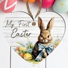 My First Easter Wooden Heart Plaque | Boy Rabbit Design
