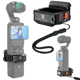 K&F Concept Expansion Adapter Accessorie for DJI Osmo Pocket 3, Aluminum Protective Cage Metal Bracket Mount with 1/4 Screw Holes/Folding Fingers/Action Camera Interface/Osmo Action Quick-Release