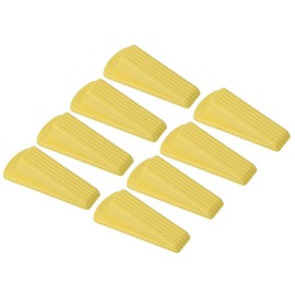 PATIKIL Door Stoppers for Bottom of Door, 8 Pack Sturdy Stackable Rubber Door Stopper Wedge for Tile Concrete Carpet Wood Heavy Duty Door, Yellow