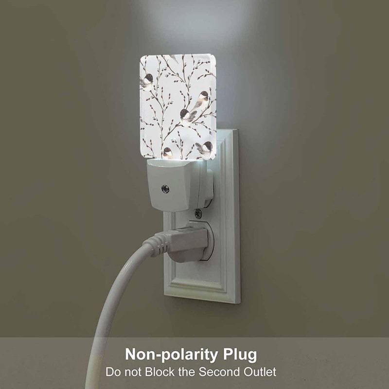 Chrobak LED Night Light,Willow Branches Black-Capped Chickadee LED Night Light