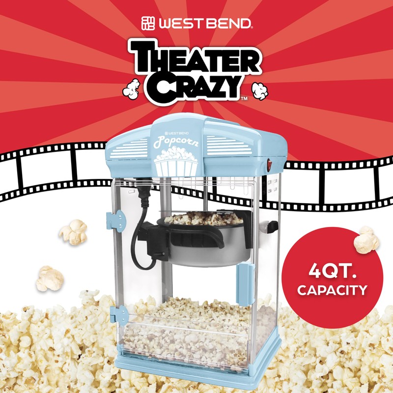 West Bend Stir Crazy Movie Theater Popcorn Popper, Gourmet Popcorn