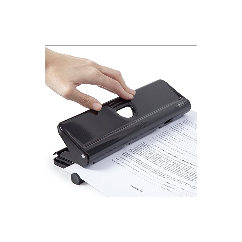 Rapesco 1054 720 4-Hole Metal Punch, 22 Sheet Capacity, Black