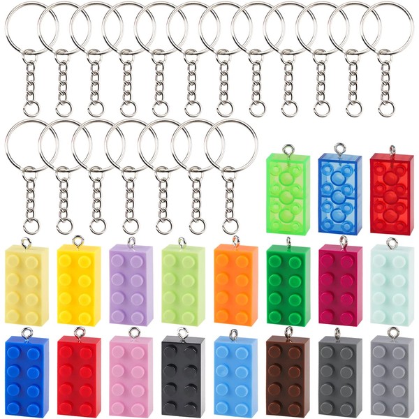 FYSL Party Keyring 20 Pieces Building Blocks Key Ring, Brick