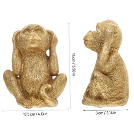 MAGICLULU Resin Monkey Adornment Monkey Decor for Office Tabletop Resin Figurine Charming Home Desktop Ornament for Bedroom Kitchen Decor