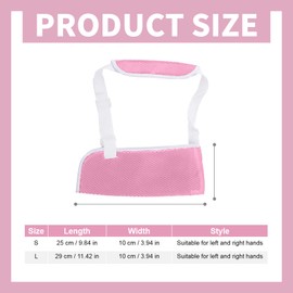 Breathable Arm Sling for Kids, Breathable Mesh Adjustable Support Arm Sling for Children, Support Stabiliser for Arms, Wrist, Elbow, Shoulder Injuries (Pink, L)