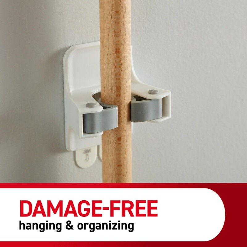 Command Broom and Mop Grippers, 3 Hangers and 6 Command