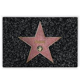 Gifts and Gadgets Online Flat Float Glass Worktop Saver for your Star Printed with Name
