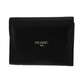 Picard Bingo Women's Purse Genuine Leather One Size, Medium with Press Stud Purse Everyday Going Out, black, coin purse